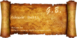 Gáspár Betti névjegykártya